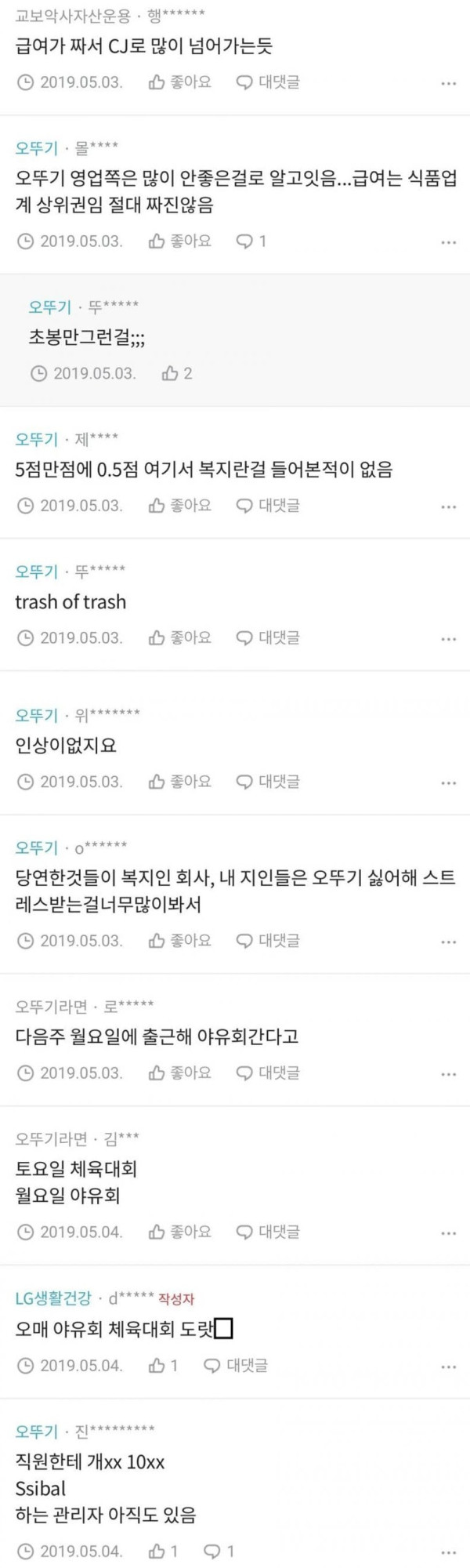 온라인에서는 갓뚜기인데 직원들에게는